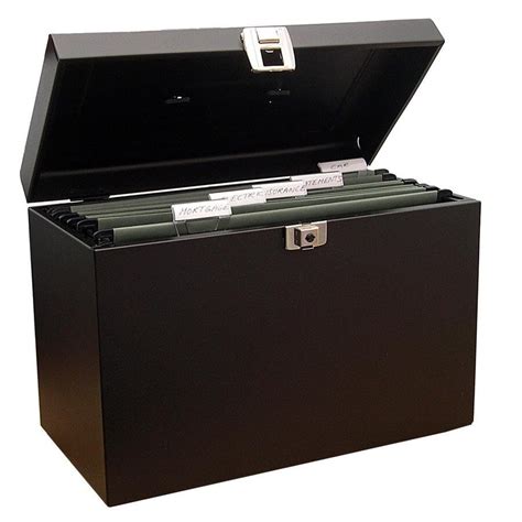 Foolscap Metal Home File Box with 5 Suspension Files